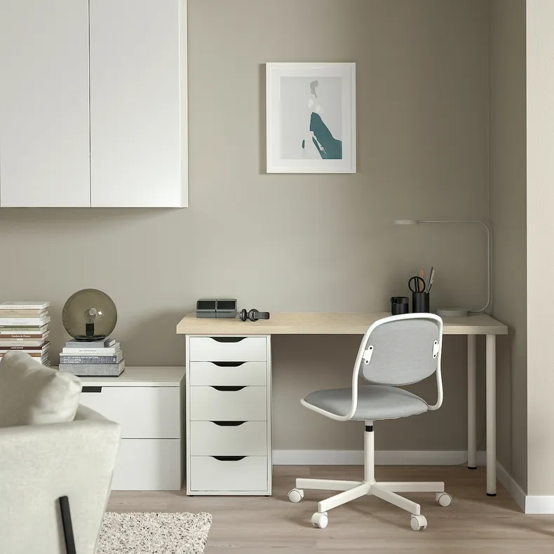 IKEA MITTCIRKEL МІТТЦІРКЕЛЬ / ALEX АЛЕКС, письмовий стіл, яскравий ефект сосни / білизни, 140x60 см 495.086.86 фото №3