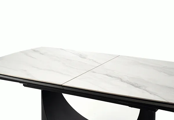 Кухонный стол HALMAR OSMAN 160-220x90 см, белый мрамор / черный фото №13