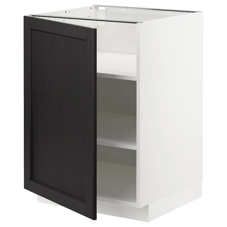 IKEA METOD МЕТОД, напольный шкаф с полками, белый / Лерхиттан с черными пятнами, 60x60 см 294.653.91 фото №1