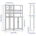 IKEA BILLY БІЛЛІ / OXBERG ОКСБЕРГ, стелаж панель / скляні дверцята, білий, 160x30x202 см 792.807.24 фото thumb №7
