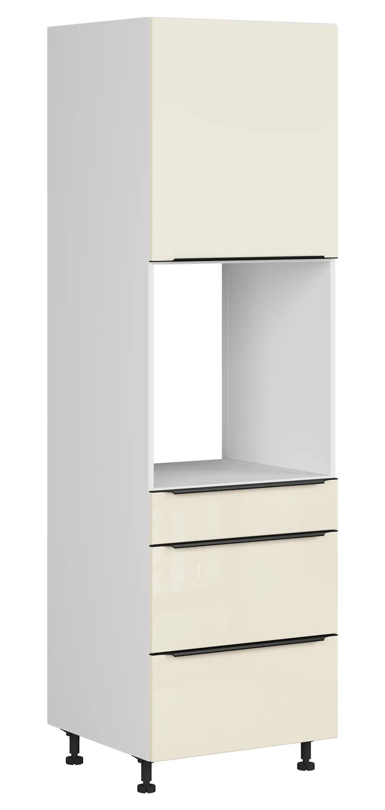BRW Кухонный шкаф для духовки Sole L6 60 см с ящиками магнолия жемчуг, альпийский белый/жемчуг магнолии FM_DPS_60/207_2SMB/SMB/P-BAL/MAPE фото №2