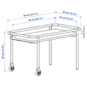 IKEA BRÄNNBOLL БРЭННБОЛЛ, стол приставной на колесиках, дизайн светлый ясень/белый, 69x39 см 005.863.60 фото thumb №5