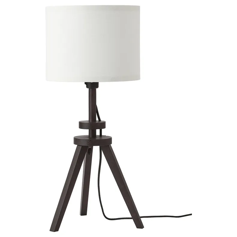 IKEA LAUTERS ЛАУТЕРС, лампа настольная, коричневый пепел / белый 004.049.06 фото №1