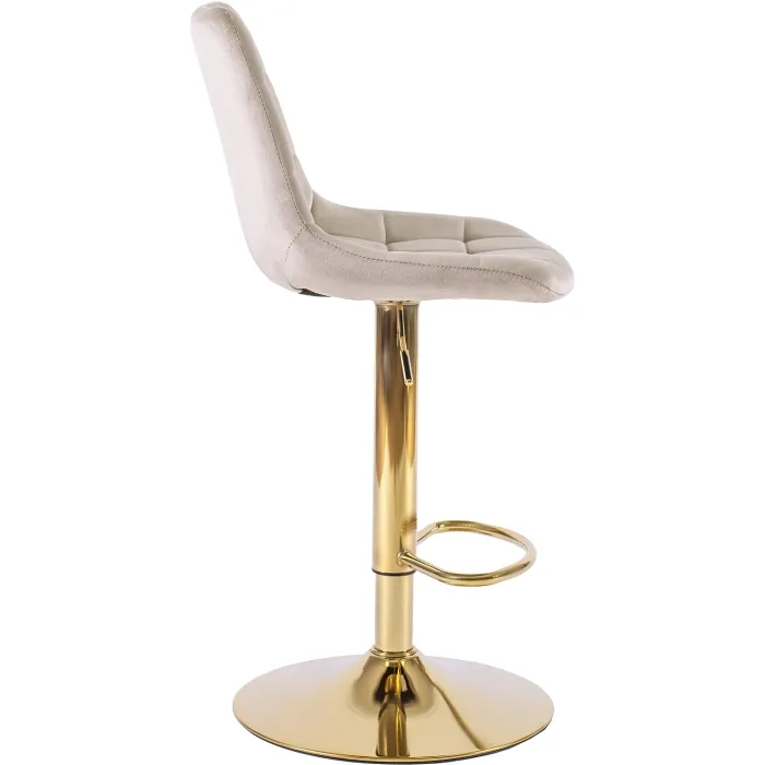 Барный стул бархатный MEBEL ELITE ARCOS Velvet, бежевый / золотой фото №9
