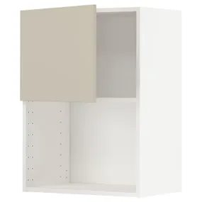 IKEA METOD МЕТОД, навесной шкаф для СВЧ-печи, белый / гавсторпский бежевый, 60x80 см 394.595.30 фото