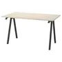 IKEA TROTTEN ТРОТТЕН, письмовий стіл, бежевий / антрацит, 140x80 см 894.295.50 фото