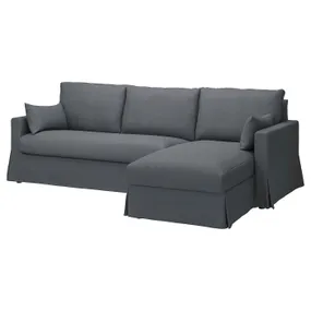 IKEA HYLTARP ХИЛЬТАРП, 3-местный диван с козеткой, правый, Грензель серый 795.149.64 фото