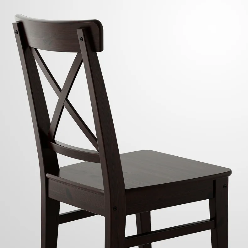 IKEA INGOLF ІНГОЛЬФ, стілець, коричнево-чорний 602.178.22 фото №11