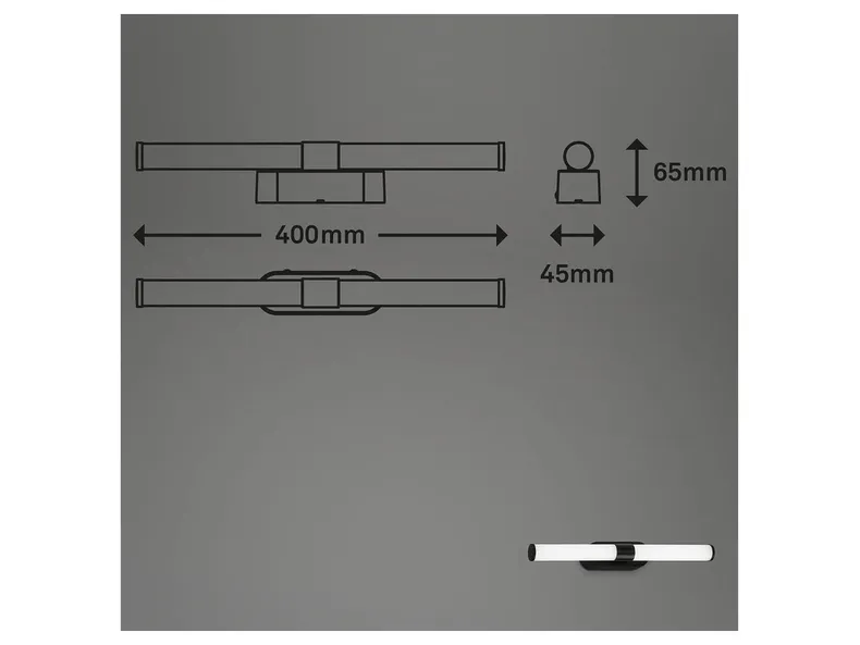 BRW Світлодіодний настінний світильник для ванної кімнати на 2 точки білий/чорний 091000 фото №6