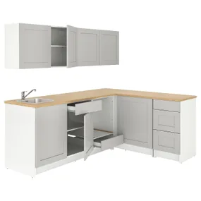 IKEA KNOXHULT КНОКСХУЛЬТ, кутова кухня, сірий, 243x164x220 см 393.884.01 фото