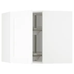 IKEA METOD МЕТОД, кутова навісна шафа, обертова, білий Енкопінг / білий імітація дерева, 68x60 см 594.736.05 фото