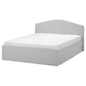 IKEA RAMNEFJÄLL РАМНЕФЙЕЛЛЬ, каркас ліжка з оббивкою, КЛОВСТА сірий / білий, 140x200 см 295.602.27 фото thumb №1