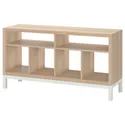 IKEA KALLAX КАЛЛАКС, тумба под ТВ с основанием, белый крашеный дуб, 147x39x78 см 195.521.76 фото thumb №1