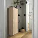IKEA BESTÅ БЕСТО, навесной шкаф с 2 дверями, Дуб беленый / Лапвикен дуб беленый, 60x22x128 см 794.219.60 фото thumb №3