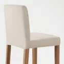 IKEA BERGMUND БЕРГМУНД, барний стілець зі спинкою, імітація. дуб / Халлар бежевий, 62 см 993.881.96 фото thumb №4
