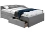 Кровать односпальная бархатная SIGNAL ELIOT Velvet, серый, 120x200 см фото