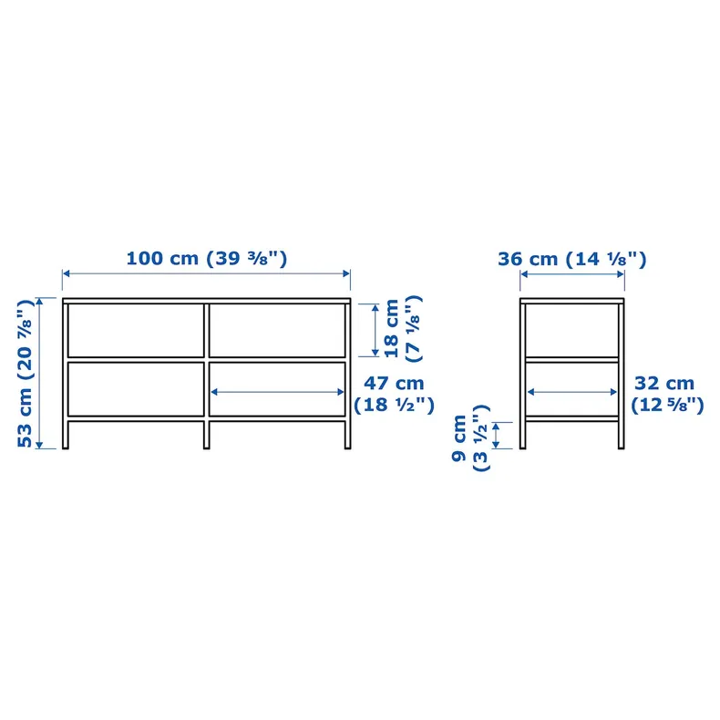 IKEA VITTSJÖ ВИТШЁ, тумба под ТВ, черно-коричневый, стекло, 100x36x53 см фото №4