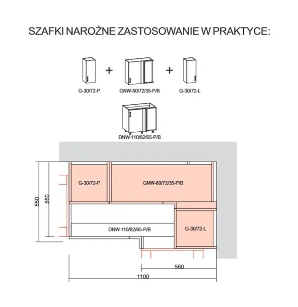 BRW Iris угловой верхний кухонный шкаф левый бохо зеленый строит угловой 80x95cm, бохо зеленый матовый/дуб гикори FB_GNW_80/95/35_L/B-DHI/ZIBM фото №4