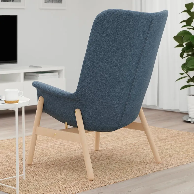 IKEA VEDBO ВЕДБУ, крісло із високою спинкою, Синій. 005.522.23 фото №3