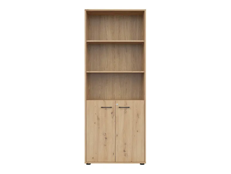 BRW книжкова шафа, що замикається Space Office 80 см з 2 дверцятами та 3 полицями дуб artisan, дуб ремісничий REG2D/200/Z-DASN фото №2