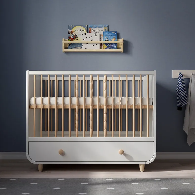 IKEA MYLLRA МЮЛЛЬРА, дитяче ліжко з шухлядами, білий, 60x120 см 904.835.84 фото №7