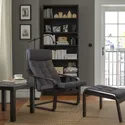 IKEA POÄNG ПОЭНГ, кресло с табуретом для ног, черный / коричневый / темно-серый 495.020.81 фото thumb №2