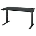 IKEA MITTZON МИТТЗОН, письменный стол, Шпон ясеня, окрашенный в черный / черный цвет, 140x80 см 895.281.21 фото thumb №1