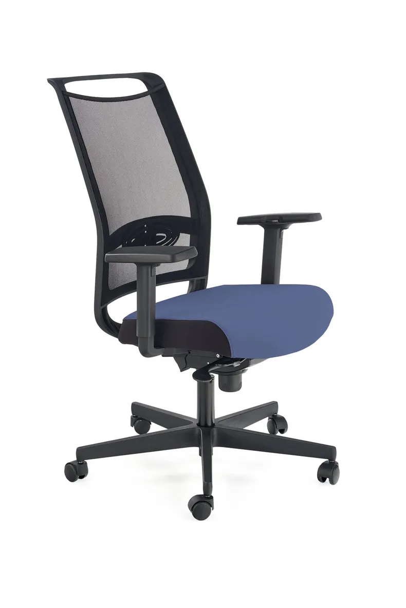 Крісло комп'ютерне офісне обертове HALMAR GULIETTA, спинка - сітка, сидіння - чорний / синій - ERF6026 фото №1