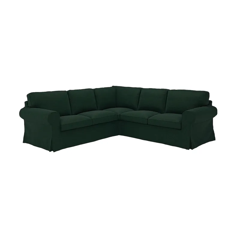 IKEA EKTORP ЕКТОРП, чохол для кутового дивана, 4-місний, Талміра темно-зелена 605.252.22 фото №2