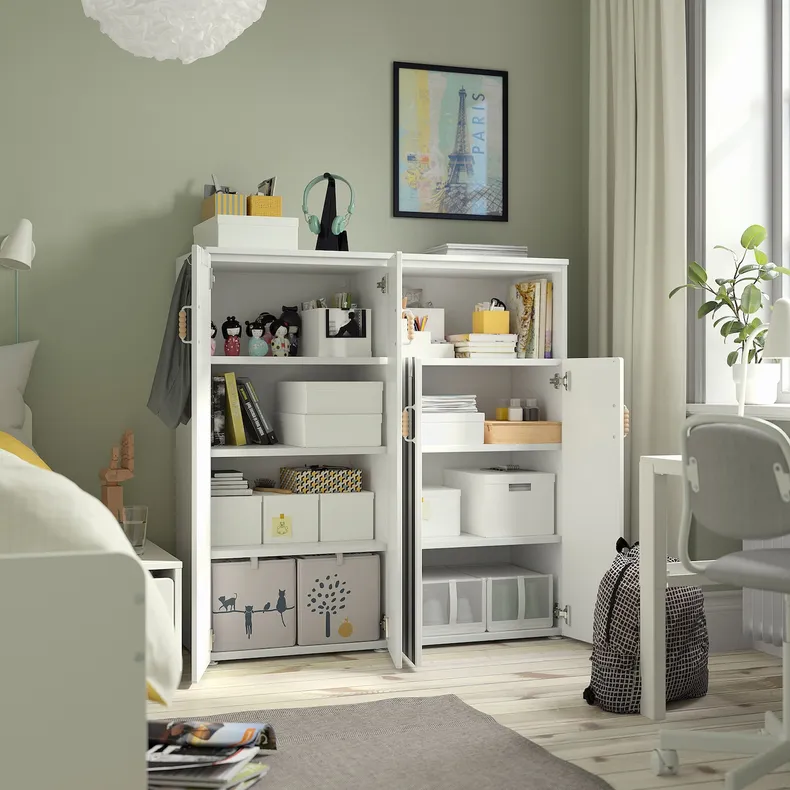 IKEA SMÅSTAD СМОСТАД / PLATSA ПЛАТСА, шафа, білий чорний / білий / смужки, 120x42x123 см 695.499.83 фото №3