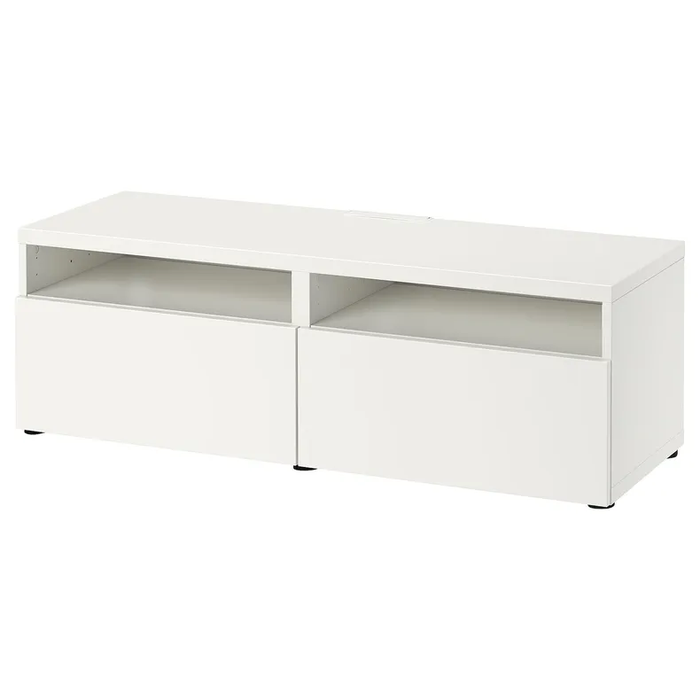 IKEA BESTÅ БЕСТО, тумба д / ТВ с ящиками, белый / Лапвикен белый, 120x42x39 см 393.243.53 фото №1