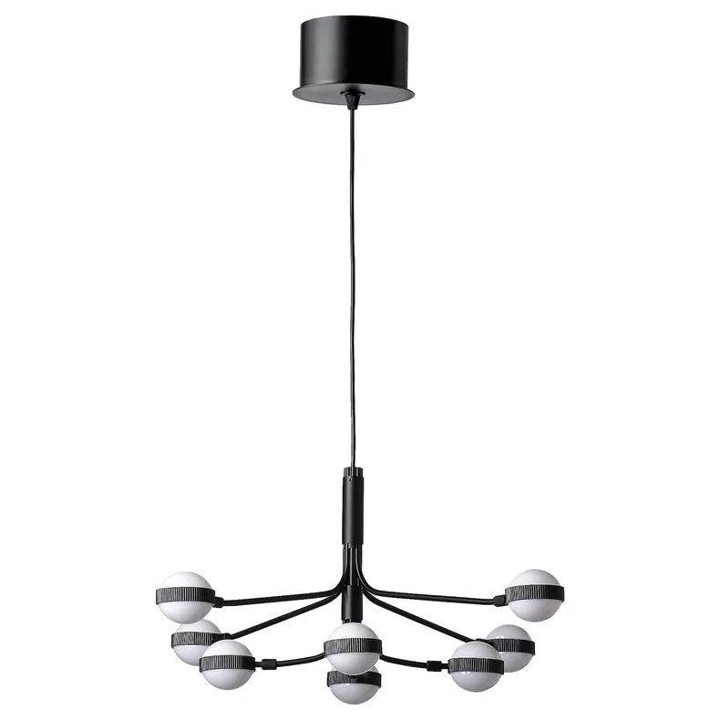 IKEA STORSLINGA СТОРСЛИНГА, светодиодный канделябр, 8 ламп, чёрный / белый, 70 см 004.876.09 фото №1