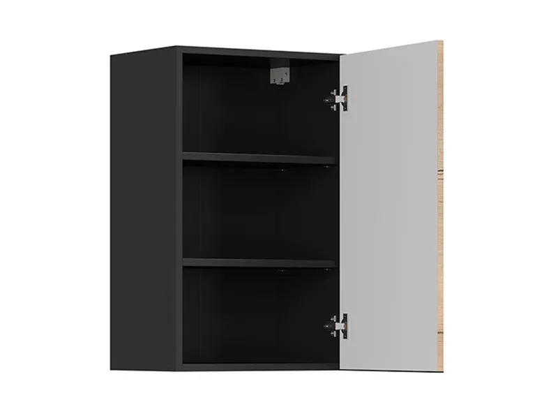 BRW Sole L6 верхний кухонный шкаф 45 см правый дуб галифакс натуральный, Черный/дуб галифакс натур FM_G_45/72_P-CA/DHN фото №3