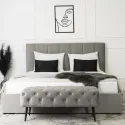 Кровать двуспальная бархатная MEBEL ELITE PANAMA Velvet, 160x200 см, Серый фото thumb №3