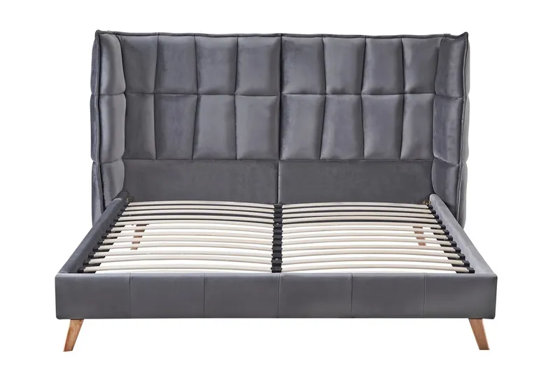 Ліжко двоспальне HALMAR SCANDINO 160x200 см, сіре фото №5