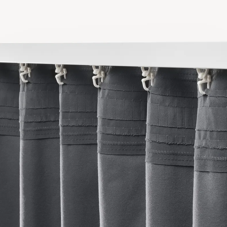IKEA SANELA САНЕЛА, затемняющие гардины, 2 шт., тёмно-серый, 140x300 см 404.140.22 фото №4