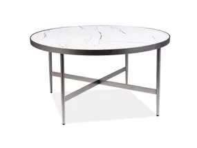 Журнальный столик круглый SIGNAL DOLORES B, 80x80 см, мраморный/серый фото
