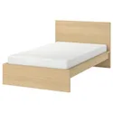 IKEA MALM МАЛЬМ, каркас кровати, дубовый шпон, беленый, 120x200 см 603.251.62 фото thumb №1