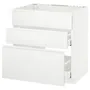 IKEA METOD МЕТОД / MAXIMERA МАКСІМЕРА, підлог шафа д / мийки+3 фр пан / 2 шух, білий / Voxtorp матовий білий, 80x60 см 991.126.78 фото