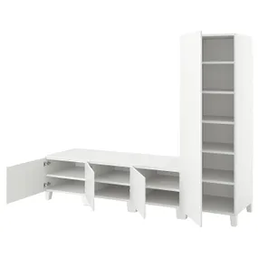 IKEA PLATSA ПЛАТСА, гардероб із 4 дверцятами, білий/ФОННЕС білий, 240x57x191 см 694.370.80 фото