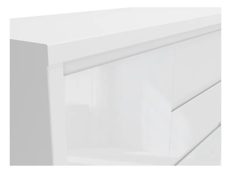 BRW Комод Larios 143 см з 2 дверцятами та 4 шухлядами, білий/глянцевий білий KOM2D4S-BI/BIP фото №5