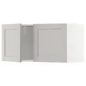 IKEA METOD МЕТОД, шафа навісна із 2 дверцятами, білий / світло-сірий Lerhyttan, 80x40 см 094.550.67 фото thumb №1