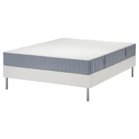 IKEA LYNGÖR ЛЮНГЕР, диван-ліжко, ВАЛЕВОГ жорсткий/світло-синій білий, 180x200 см 795.519.56 фото