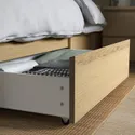 IKEA MALM МАЛЬМ, каркас кровати+2 кроватных ящика, дубовый шпон, беленый / Лонсет, 90x200 см 591.573.05 фото thumb №6