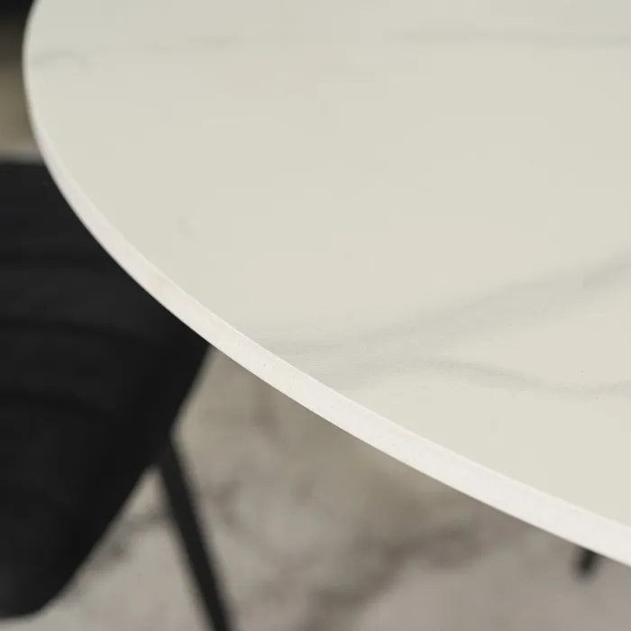 Стол круглый с эффектом мрамора MEBEL ELITE SANDER 90 см, белый фото №5
