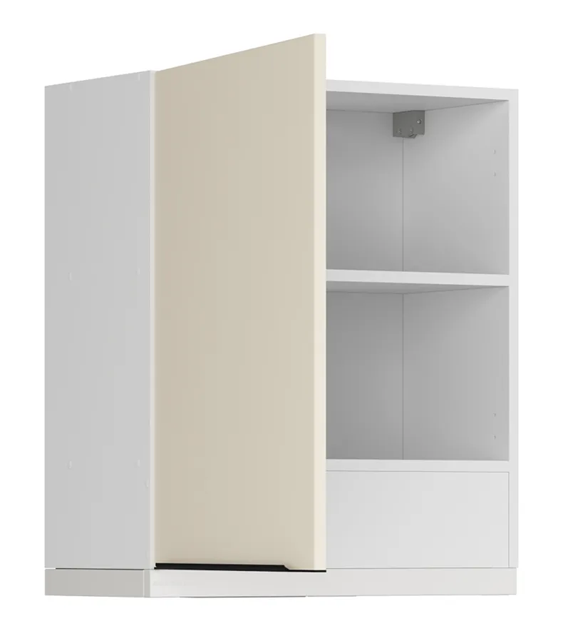 BRW Верхний кухонный шкаф Sole L6 60 см с вытяжкой слева магнолия жемчуг, альпийский белый/жемчуг магнолии FM_GOO_60/68_L_FAMI-BAL/MAPE/BI фото №3