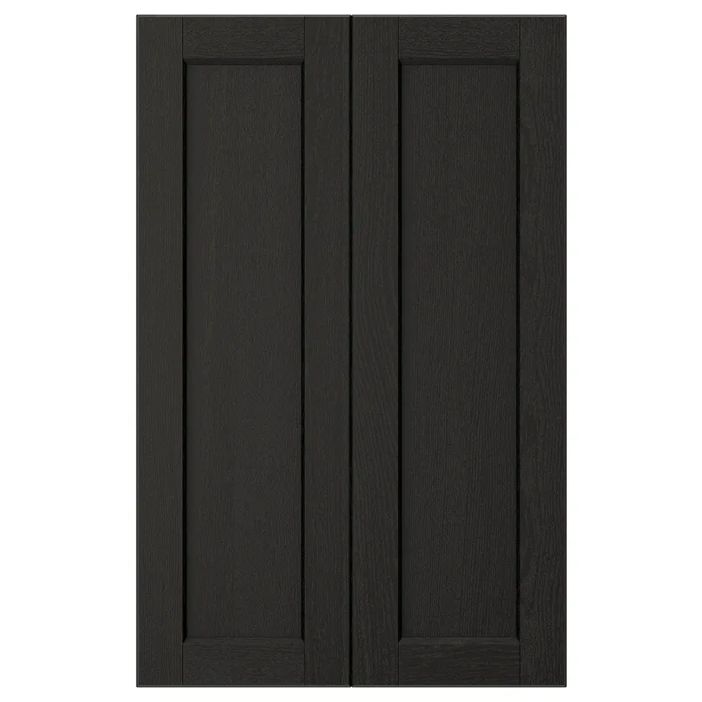 IKEA LERHYTTAN ЛЕРХЮТТАН, дверца д / напольн углового шк, 2шт, чёрный цвет, 25x80 см 103.560.66 фото №1