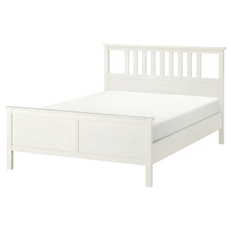 IKEA HEMNES ХЕМНЕС, каркас ліжка, біла пляма / Ліндбоден, 160x200 см 494.949.10 фото №1