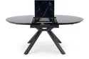 Стол складной HALMAR VERTIGO 130-180x130 см, столешница - черный мрамор, ножки - черные фото thumb №13