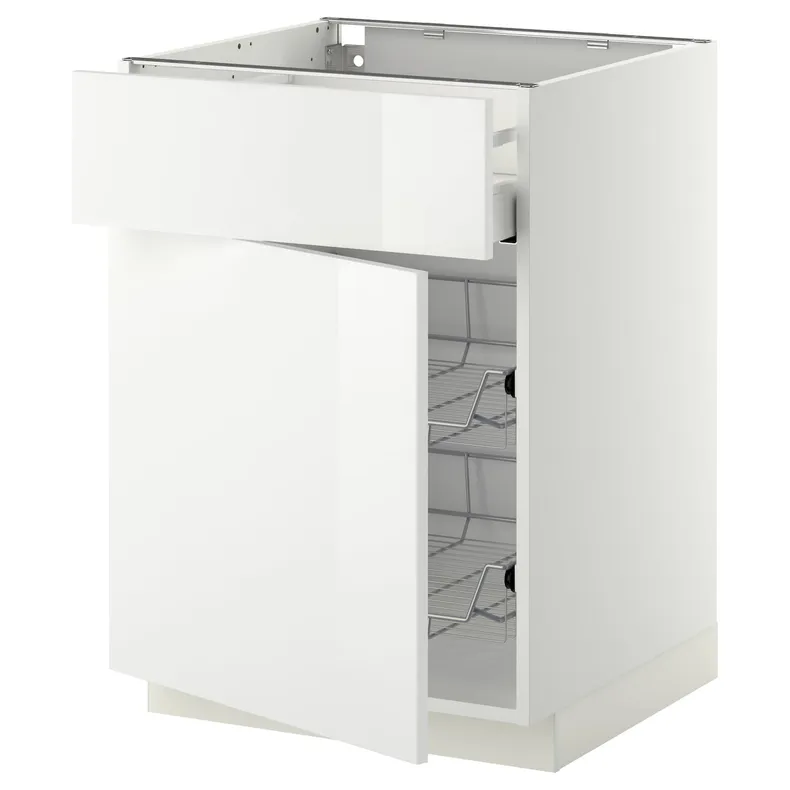 IKEA METOD МЕТОД / MAXIMERA МАКСИМЕРА, напольн шкаф с пров корз / ящ / дверью, белый / Рингхульт белый, 60x60 см 894.581.99 фото №1